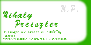 mihaly preiszler business card